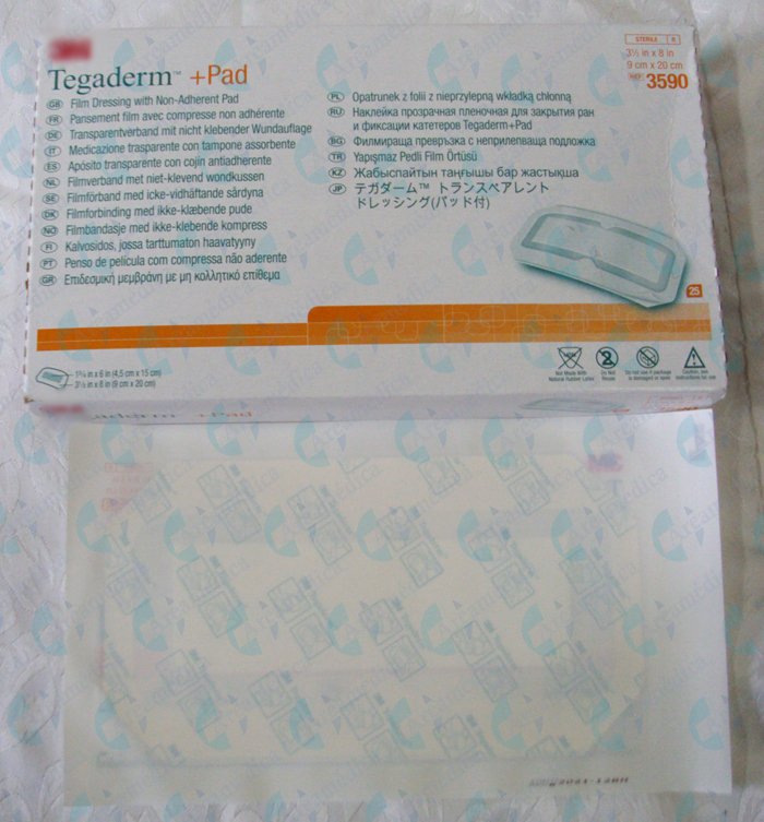 TEGADERM 9CMX20 CM APOSITO TRANSPARENTE CON COJIN ANTIADHERENTE  HIPOALERGENICO