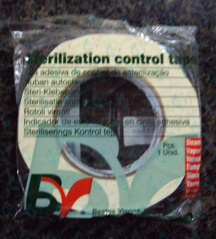 CINTA TESTIGO PARA VAPOR  1 PLG 25mm X 50mts PARA AUTOCLAVE. O ESTERILIZADOR