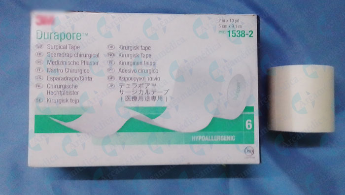 Durapore 2 pulgadas 2" X 10 Yardas 5cm x 9,1m   Color blanco Precio x Und