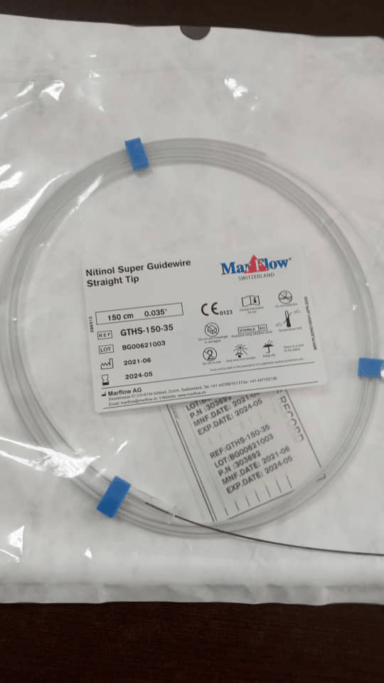 Guia Terumo PC .035 " X 150CM c/ rev.hidrofilico Marflow Guia de trabajo