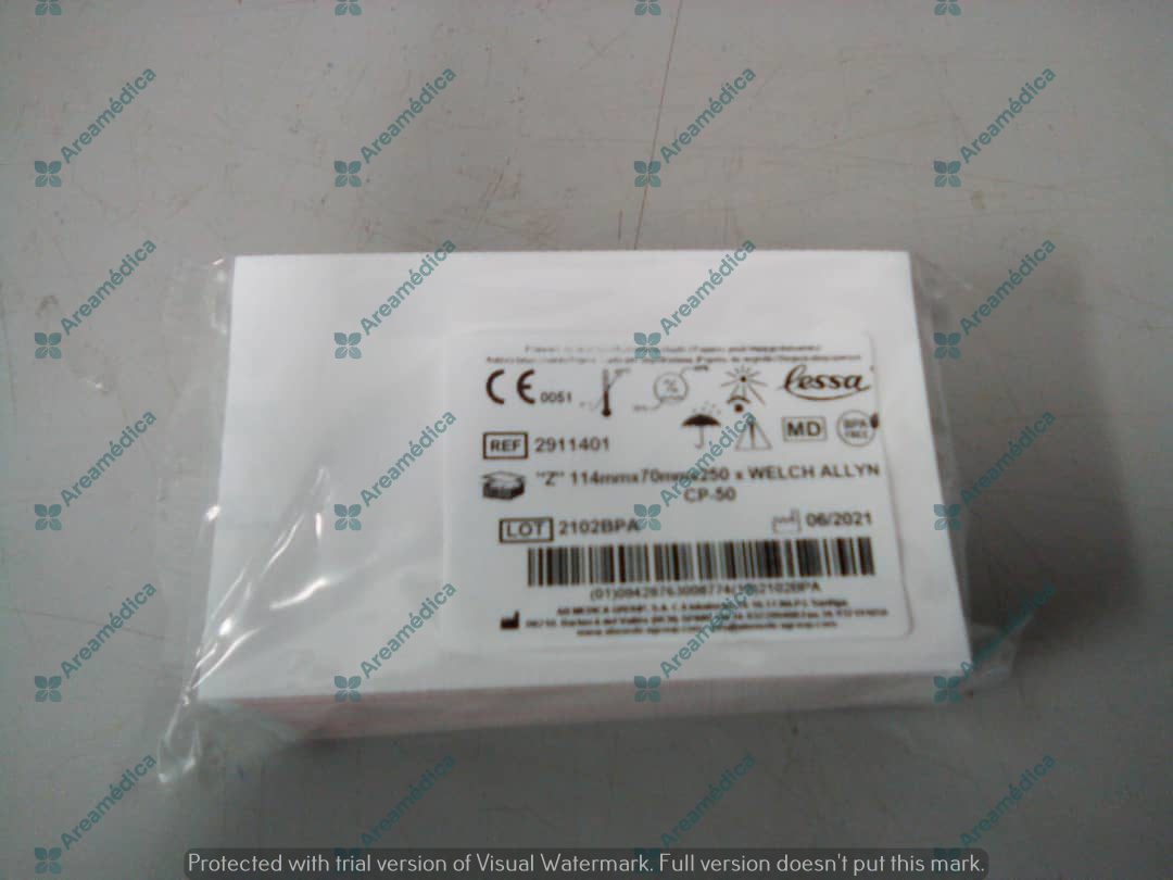 Papel para Electrocardiografo CP-50 / CP-50 Plus. Medidas 114mmx70x250mm LESSA