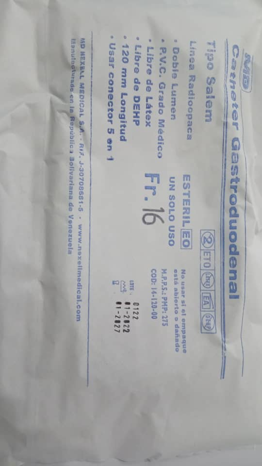 SONDA ALIMENTACION SALEM NASOGASTRICA 16FR 2 VIAS CATETER