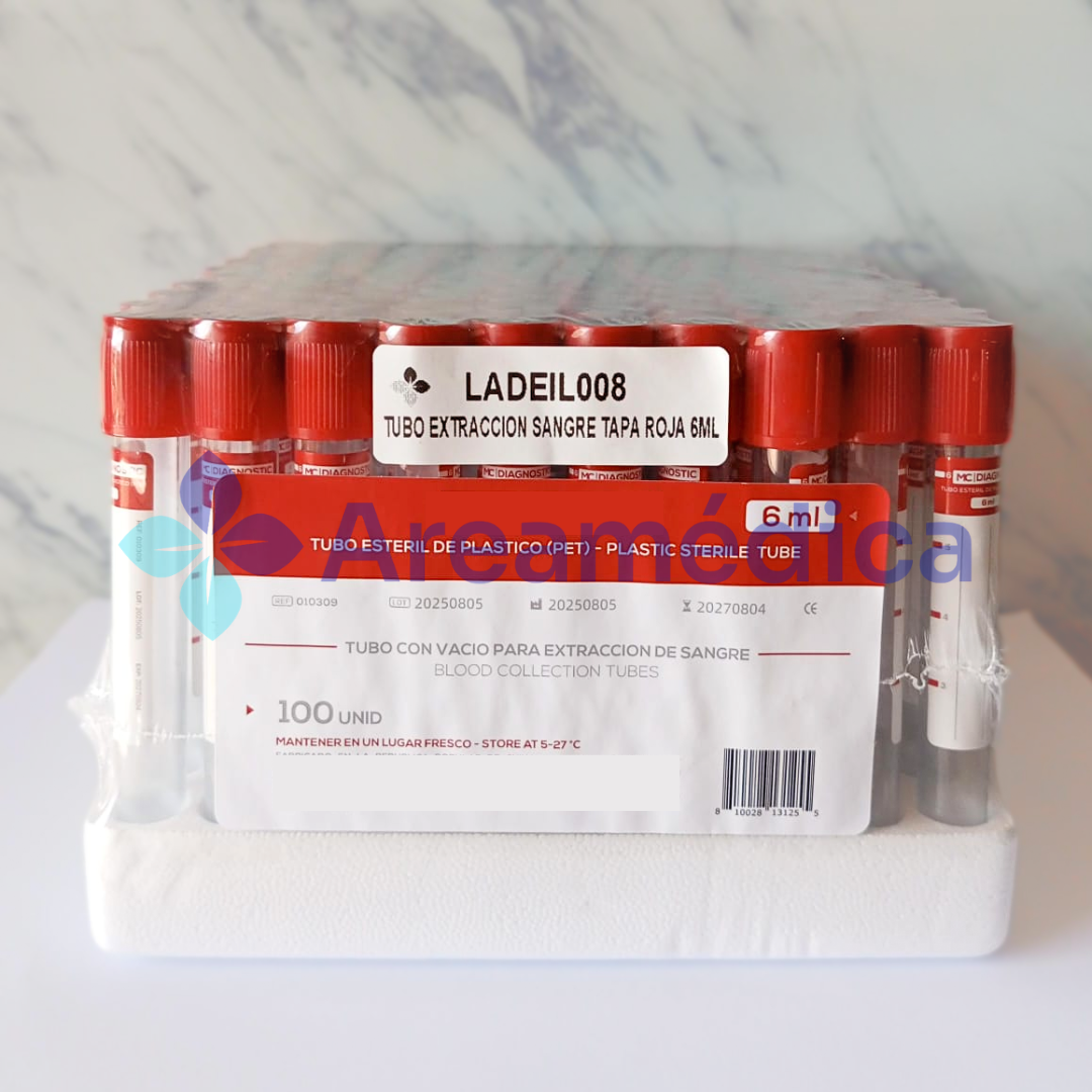 TUBO EXTRACCION SANGRE TAPA ROJA