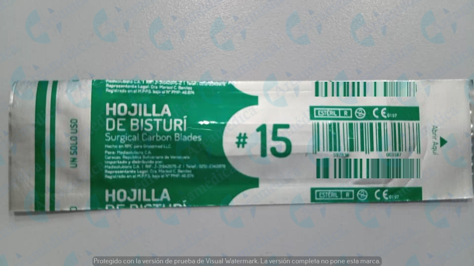 HOJILLA DE BISTURI NUMERO 15