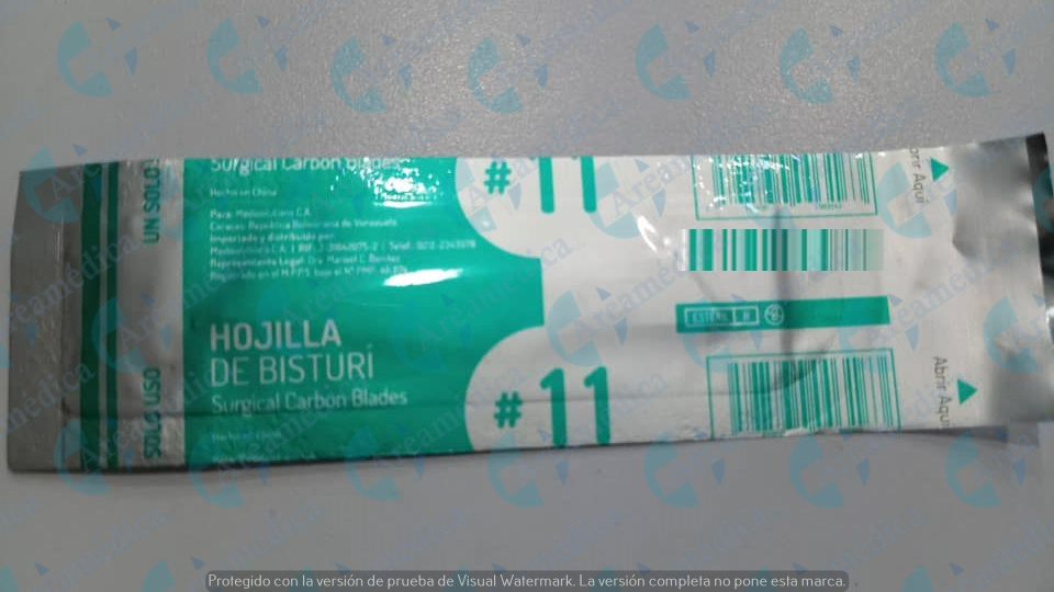 Hojilla de bistur&iacute; numero 11