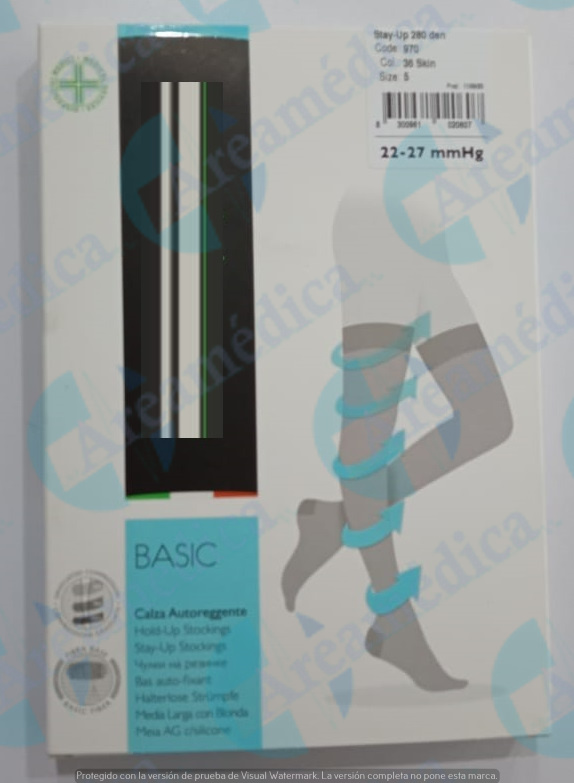 MEDIA COMPRESION MUSLO DAMA COLOR PIE TALLA XXL 22-27