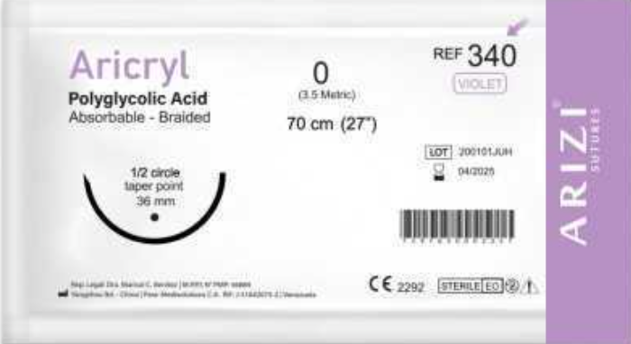 Vicryl 0 Curva No cortante V-340-2 Aguja CT1 &frac12; 36mm 70cm Cierre General
