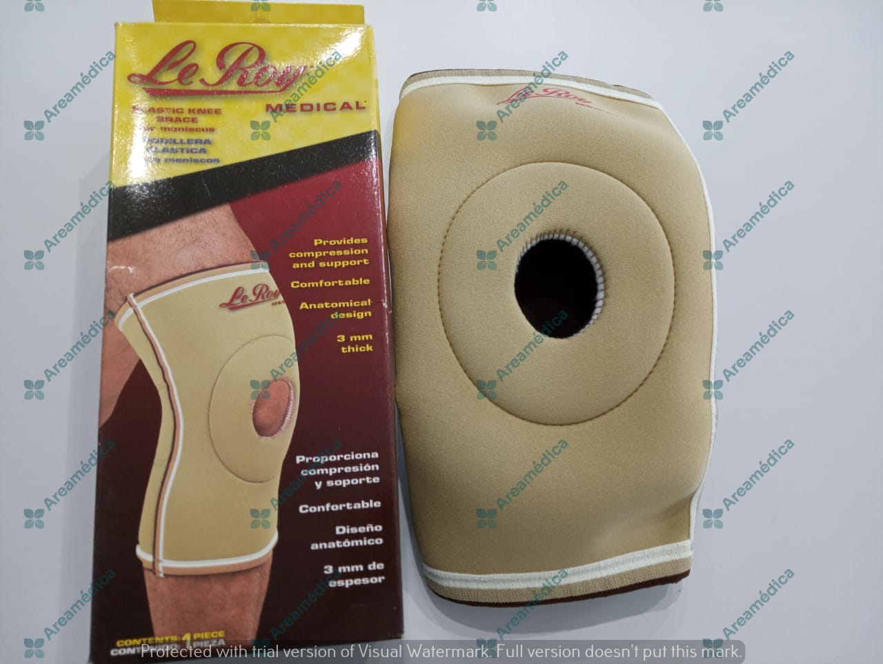 Rodillera Elastica de Neopreno y Nylon con Apertura en la Rotula Talla M 36-39cm