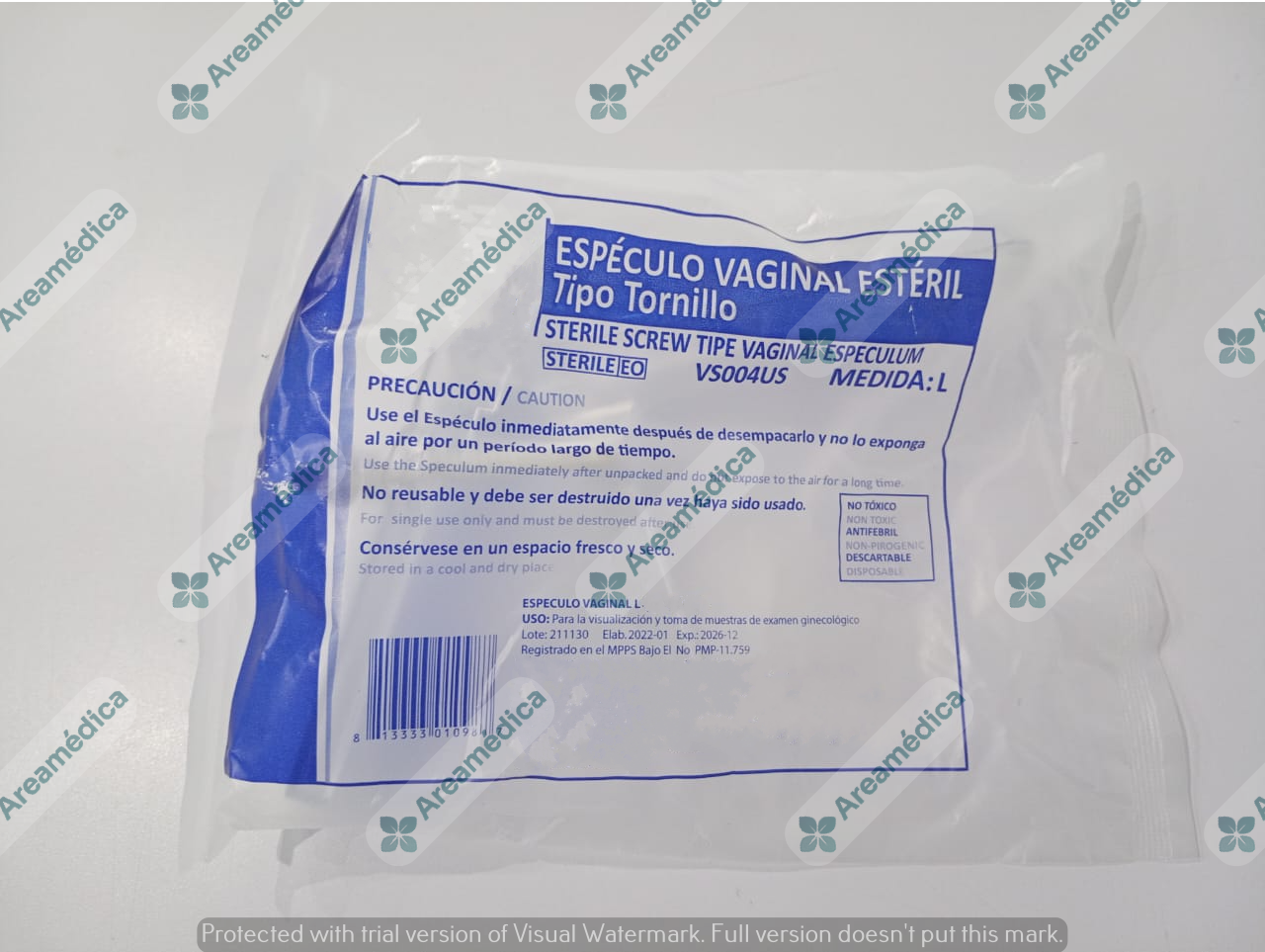 Especulo Vaginal Esteril Talla L Descartable  Precio x Unidad