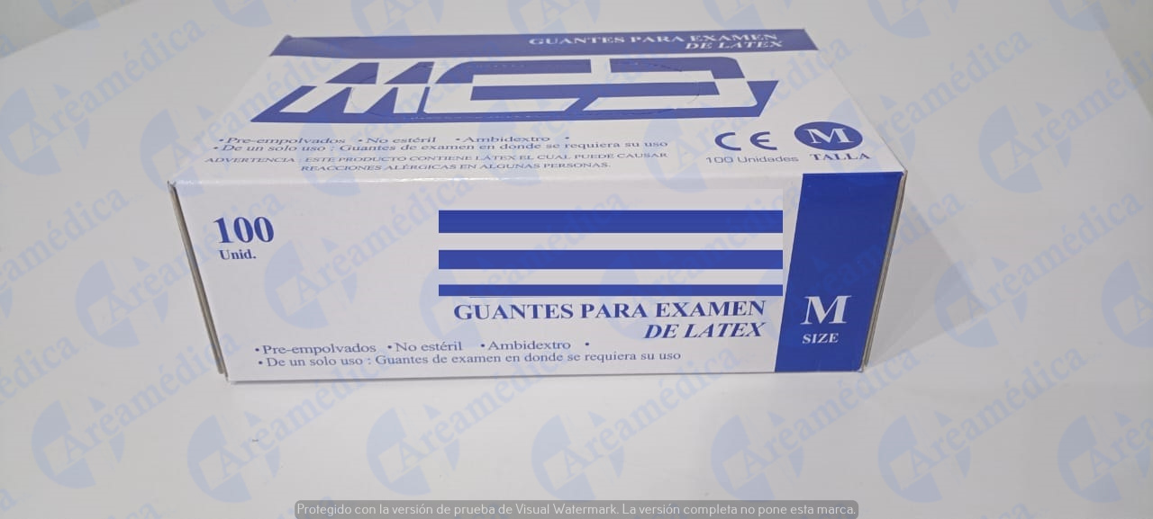Guantes de Latex Examen Talla M Caja x 50 pares