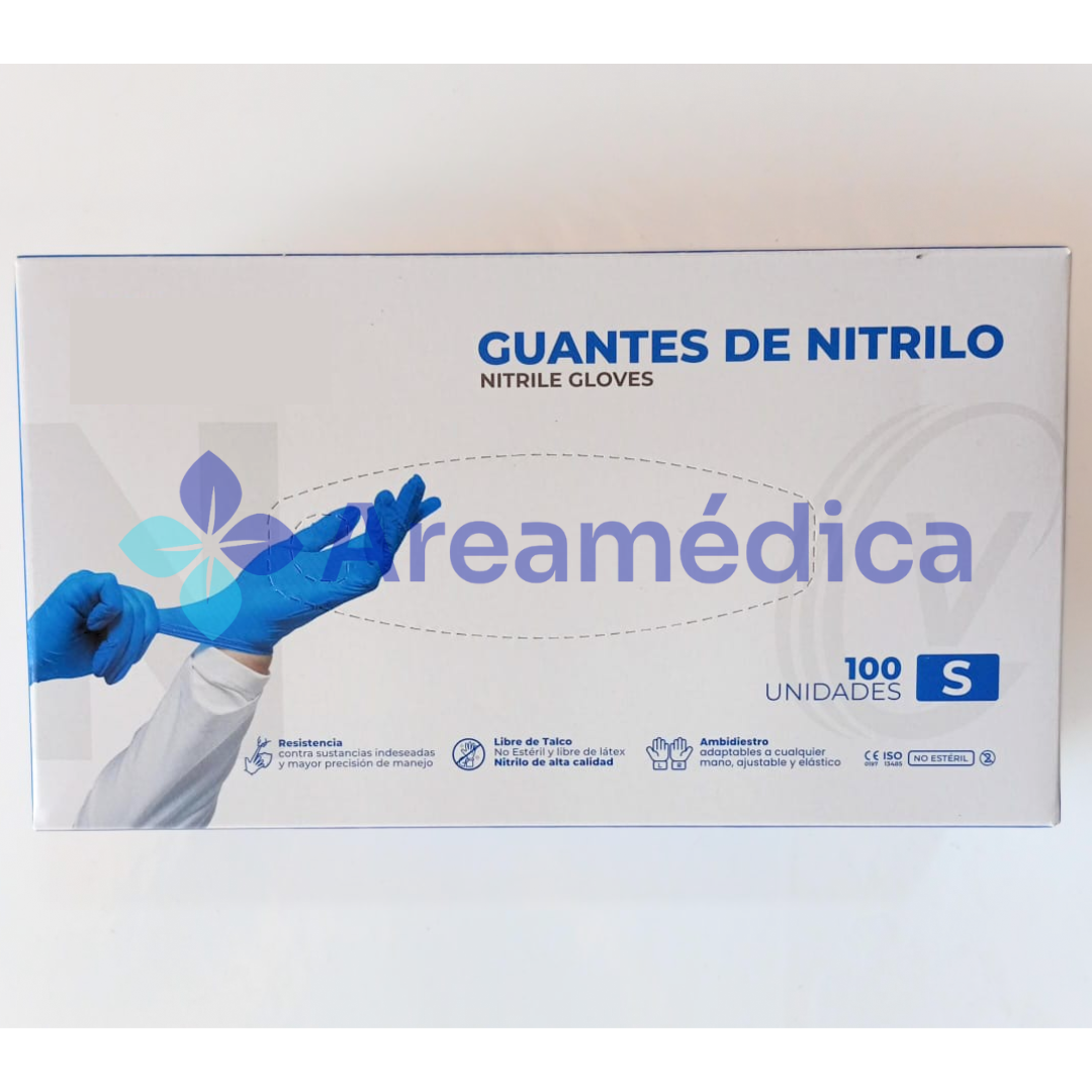 Guantes nitrilo examen descartables talla S