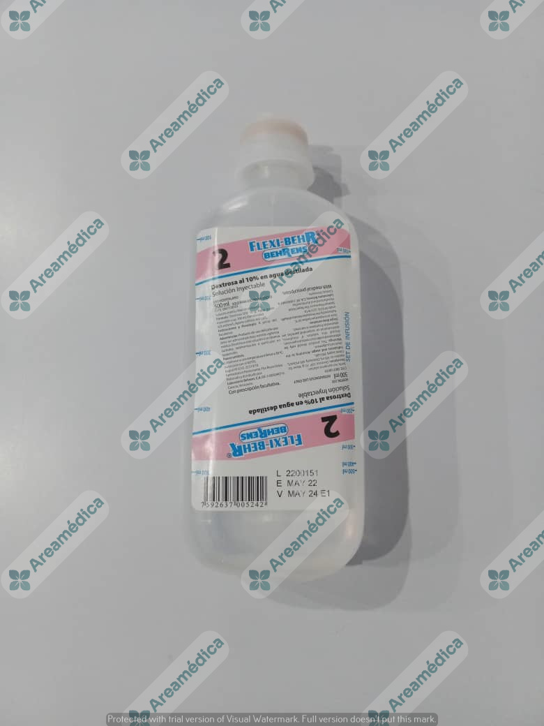 Dextrosa 10% Agua Destilada 500ml Numero 2. Precio x Unidad