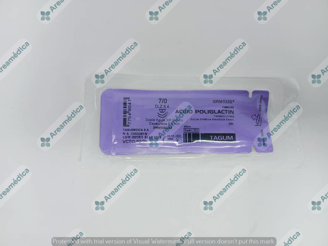 Vicryl 7.0 Curva No Cortante J-546 Aguja Espatulada 3/8C 6.4mm Doble Aguja 45cm