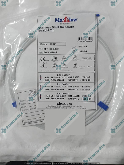 Guia De Acero PTFE 0.032x150cm Recta Guia Verde De Teflon SFT 150-0.032