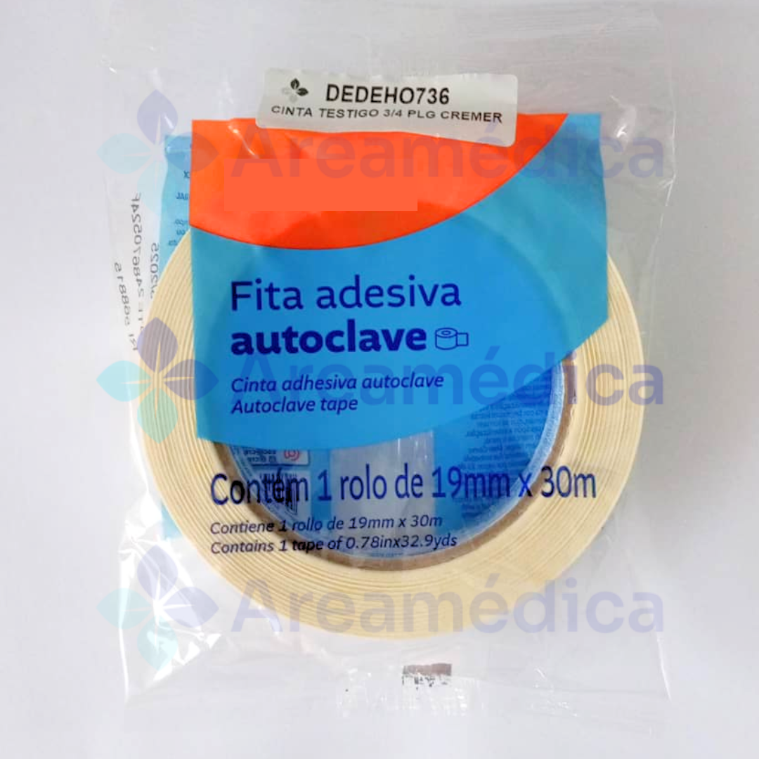 Cinta Testigo Vapor 3 /4 PLG 19mm x 30m Para Autoclave Cinta de Esterilizacion