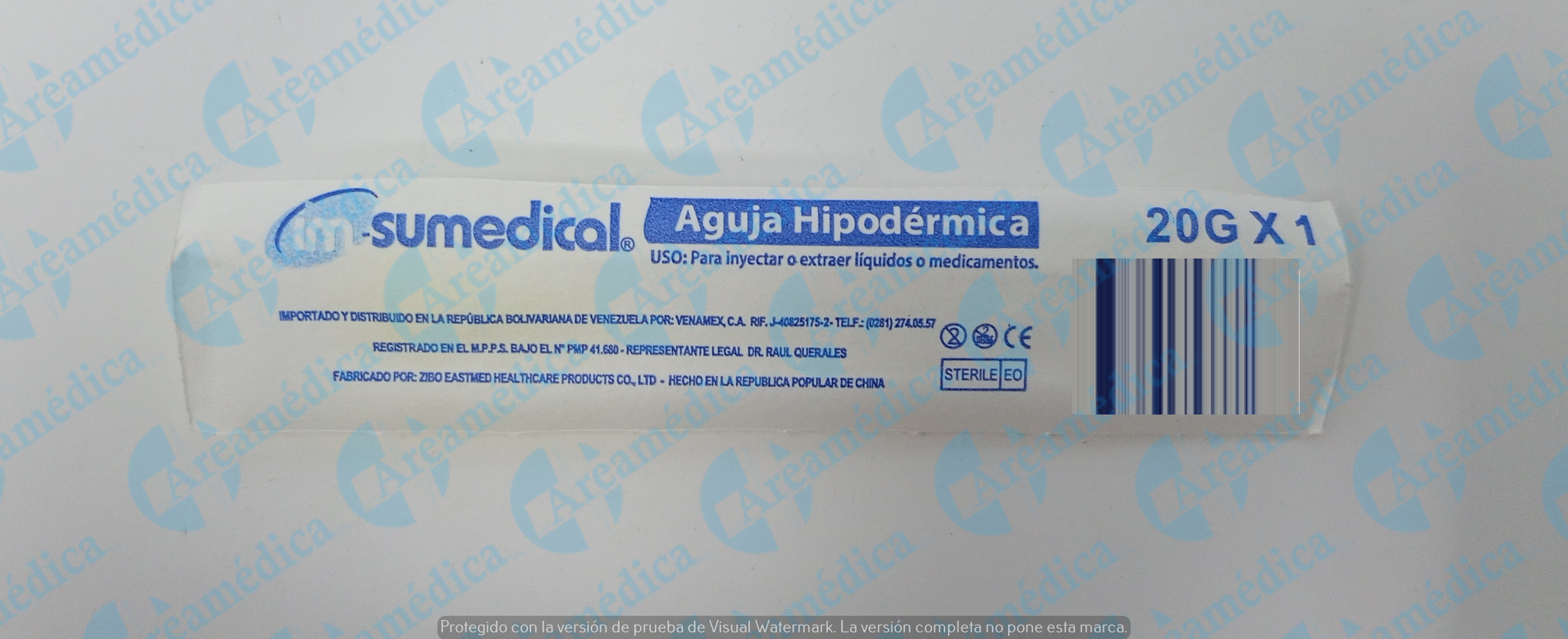 Aguja hipodermica 20g x 1