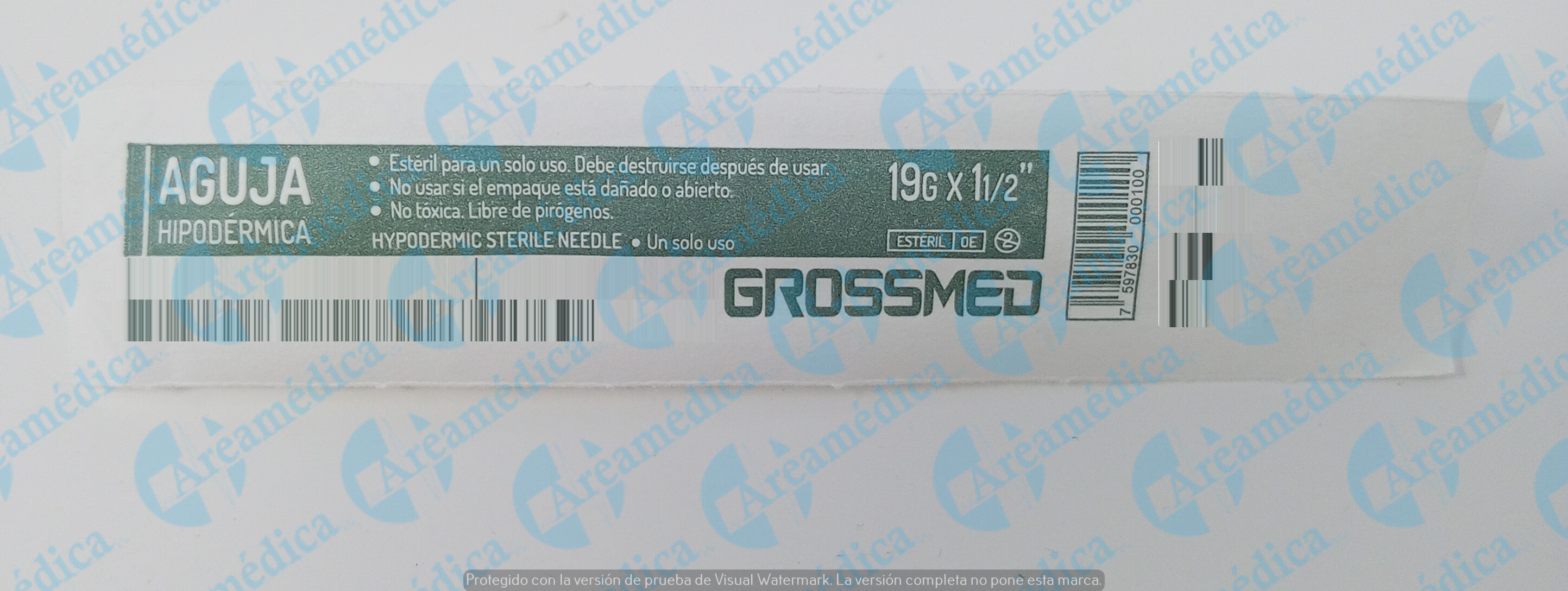 Aguja hipodermica 19g x 1 1/2