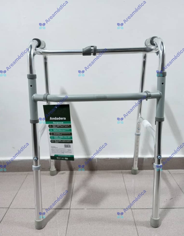 Andadera Aluminio Adulto Reciprocal 8 Niveles Ajuste De Altura Sin Ruedas