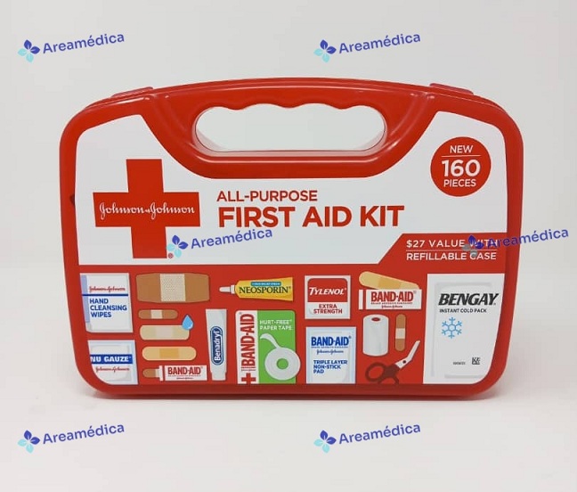 Kit De Primeros Auxilios Jhonson & Jhonson  Campamentos -Carro -Ciclismo 160pzas