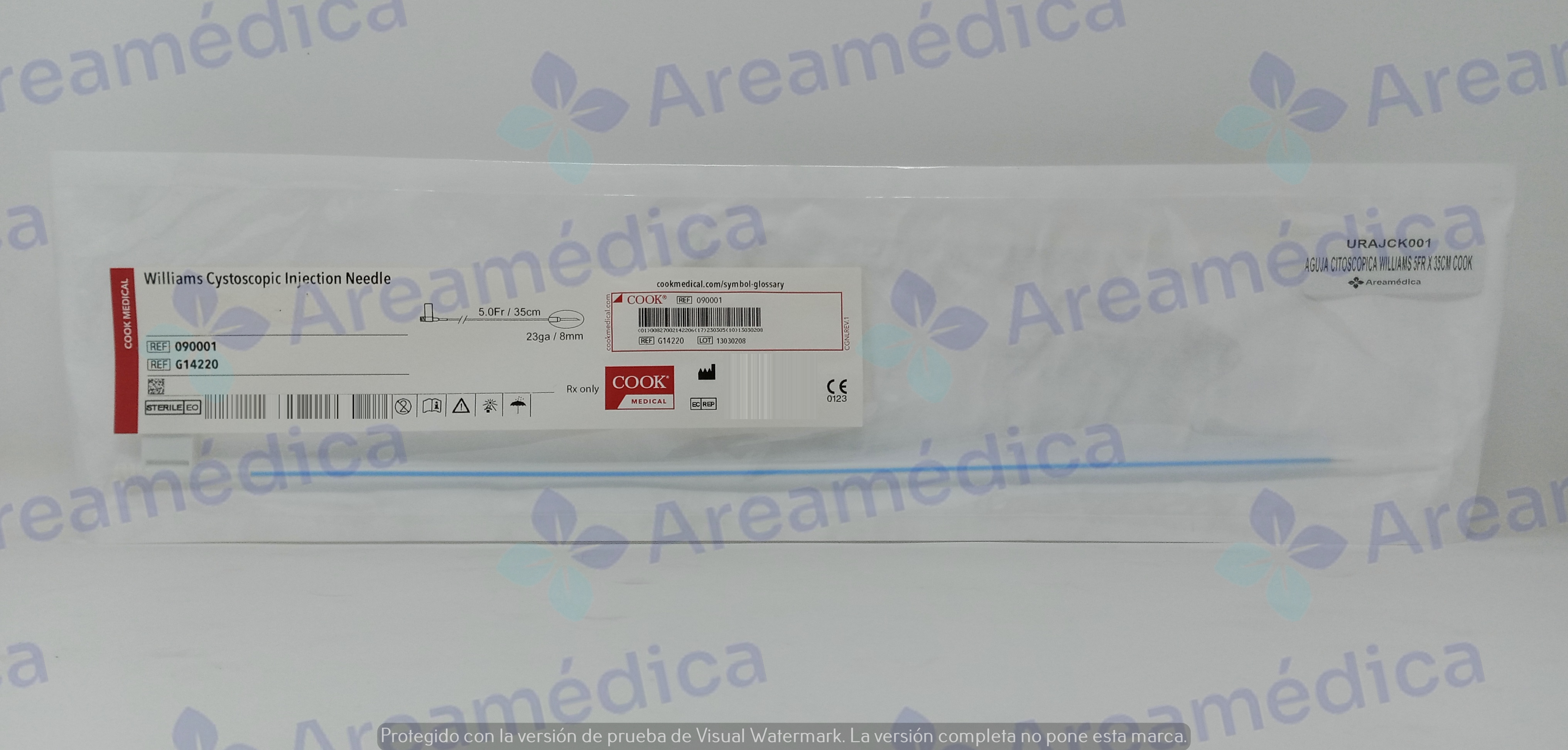 Aguja de inyeccion citoscopica de williams 5fr x 35cm