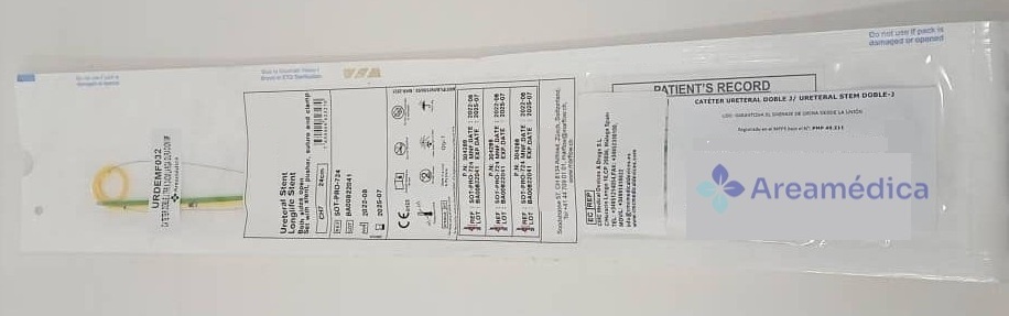 Cateter Doble J 7FR X 24cm Cateter Ureteral Larga Duracion 180 Dias (E ) 7x24