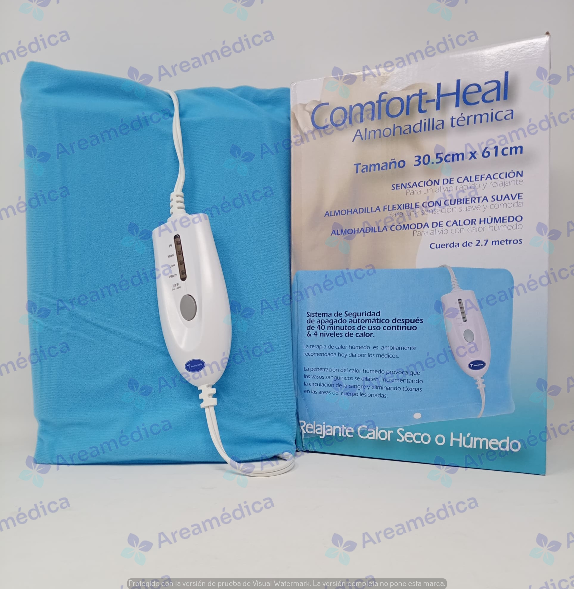 Fomentera electrica de calor seco home aide azul rey control digital 30x60cm