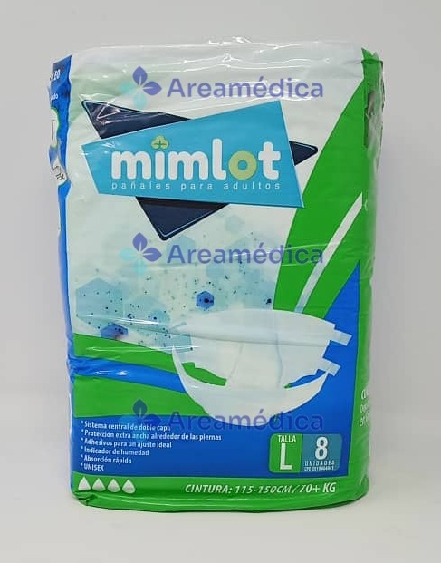 Pa&ntilde;al Adulto Estandar L Paquete X 8 Uds. Precio Por Paquete Incontinencia