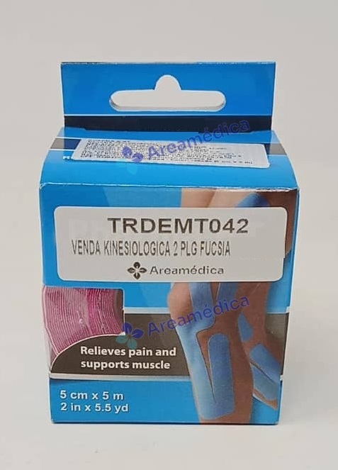 Venda Kinesiologica 2 PLG Fucsia Elastica Autoadherente 5 cm x 5 metros Rollo
