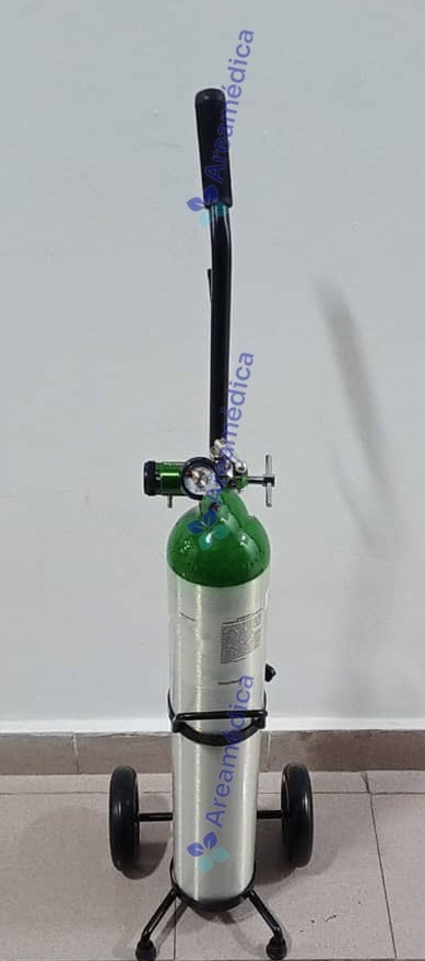 Kit Bombona de Oxigeno Cap. 675 lts con Carretilla Regulador Tipo Yoke y Llave