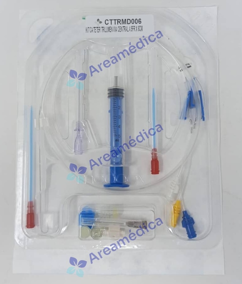 Kit Cateter Trilumen Via Central 4.5 FR x 8 cm CVC 4.5x8