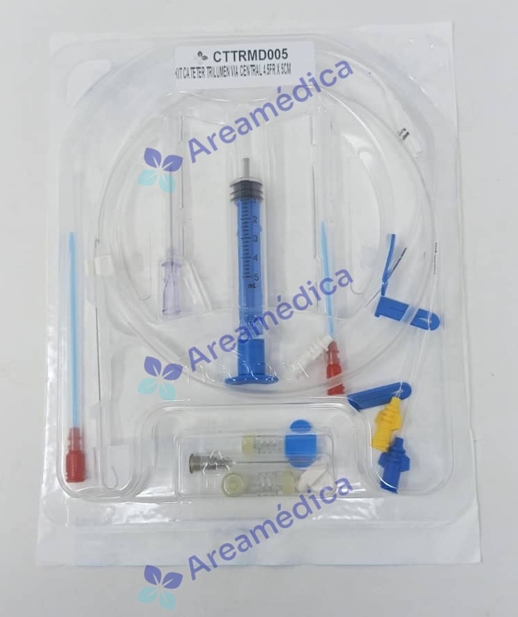 Kit Cateter Trilumen Via Central 4.5 FR x 5 cm CVC 4.5x5