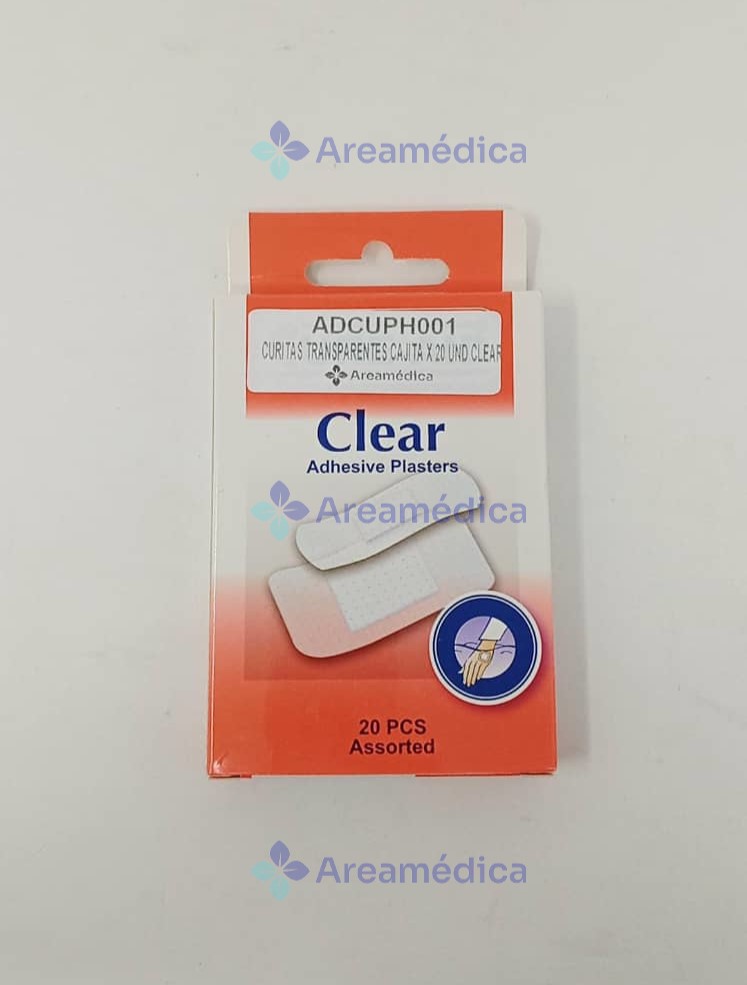 Curitas Adhesivas Transparentes Varios Tama&ntilde;os Cajita x 20 UND
