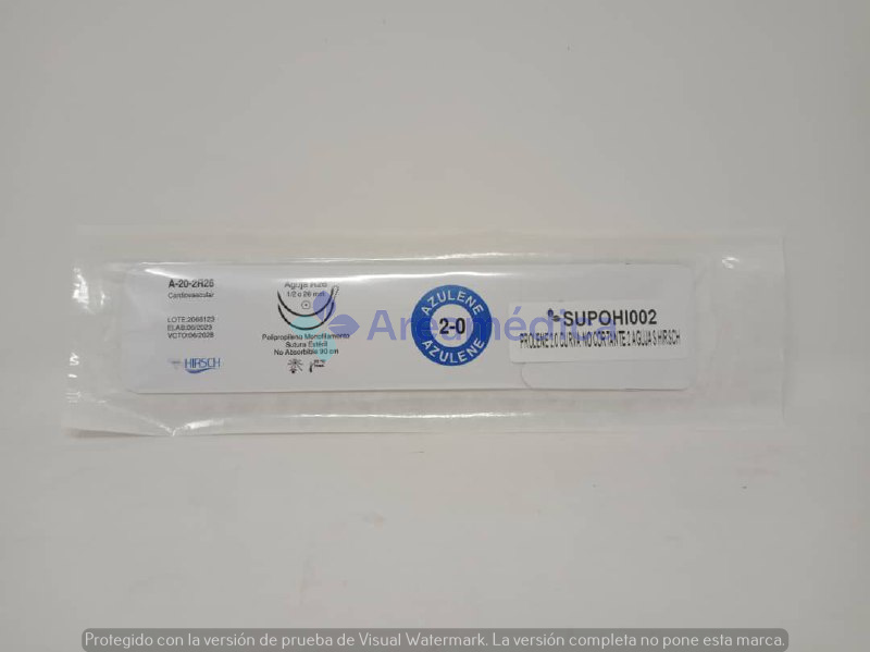 Prolene 2.0 Curva No Cortante Cuticular 2 Agujas 1/2C 26MM 90 CM
