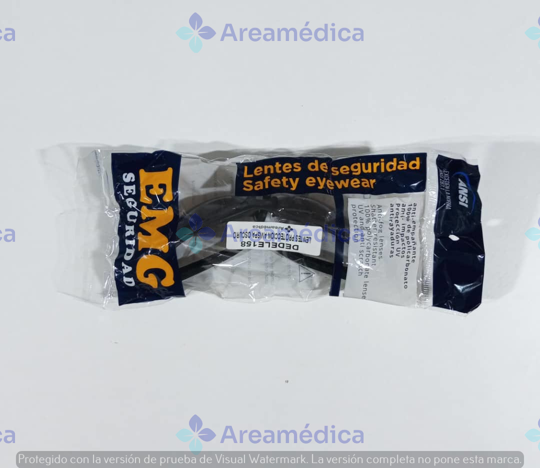 Lentes de Seguridad Protección Avispa Lente Oscuro Montura Negra