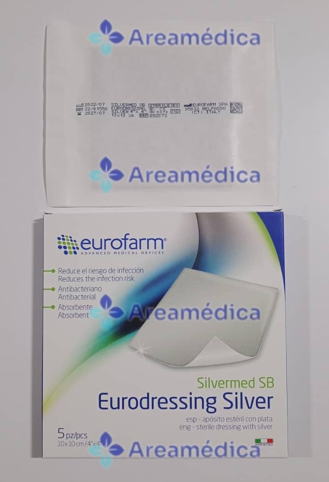 Aposito Est&eacute;ril con Plata 10cmx10cm Sin Borde Precio x Unidad Silvermed