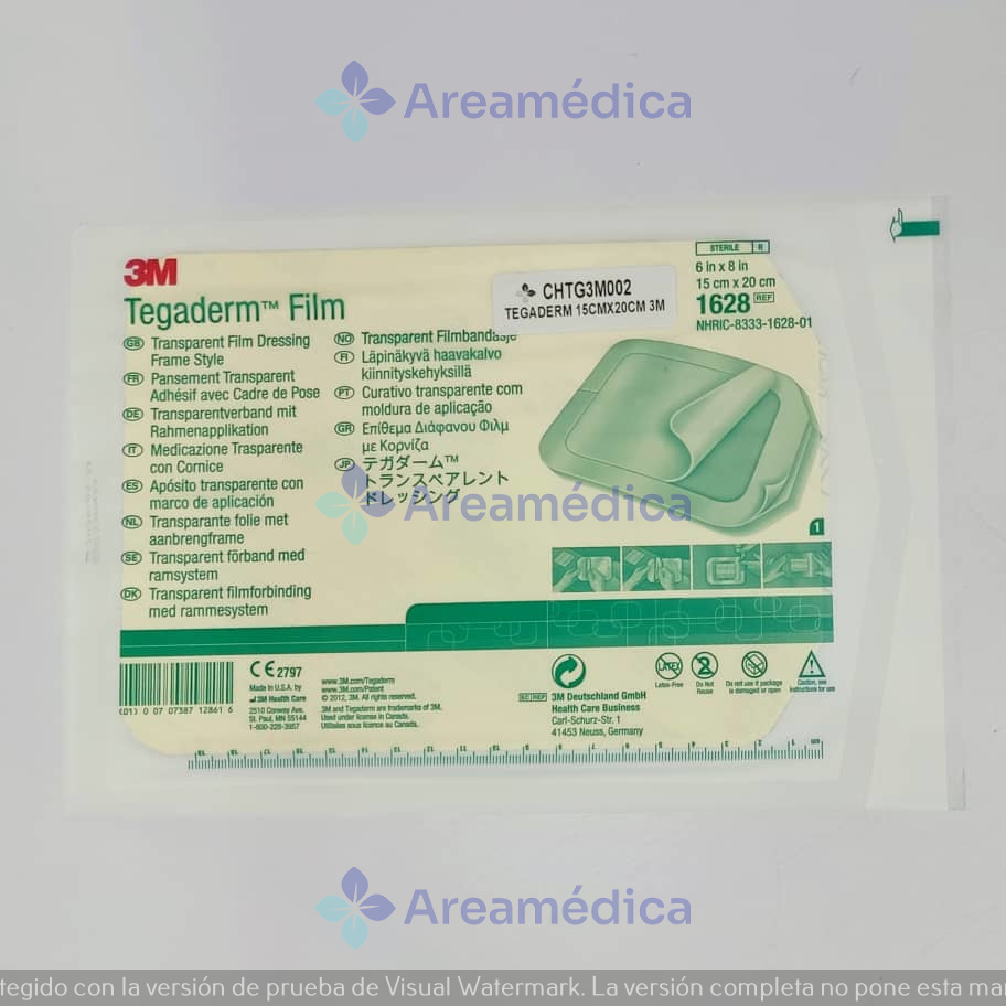 Tegaderm 15CMX20CM Ap&oacute;sito Transparente con Marco de Aplicaci&oacute;n Hipoalerg&eacute;nico
