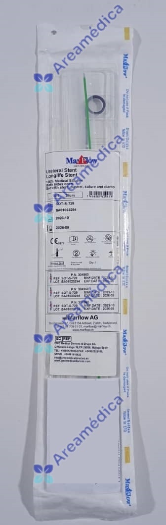 Cateter Doble J 7Fr X 28Cm 100% Silicon Cateter Ureteral Larga Duracion 360 Dias