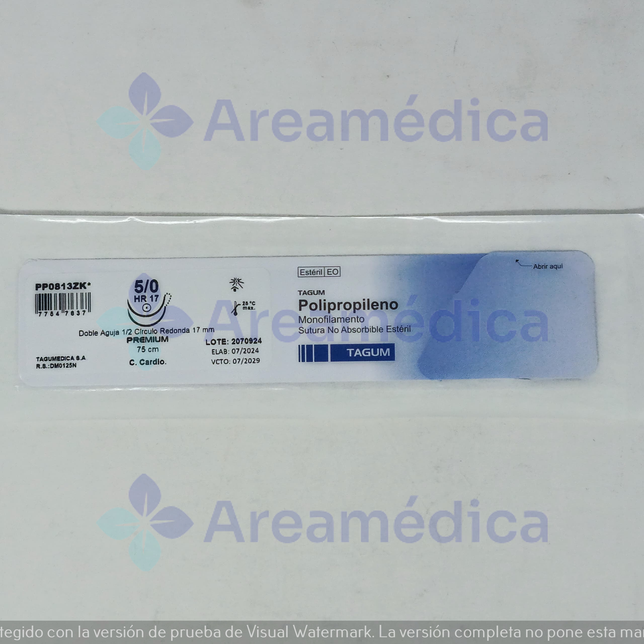 Prolene 5.0 Curva No Cortante A-8870 2 Agujas 1/2C 17MM