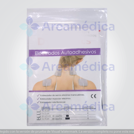 Electrodos Para Tens 9CMX5CM De Caucho Reusables Pqte 4 Electrodos No Autoadhesi
