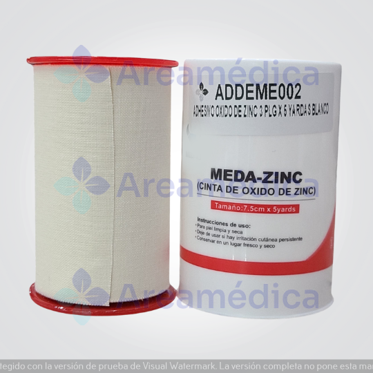 Adhesivo Oxido De Zinc 3 PLG X 5 Yardas Tela Blanco