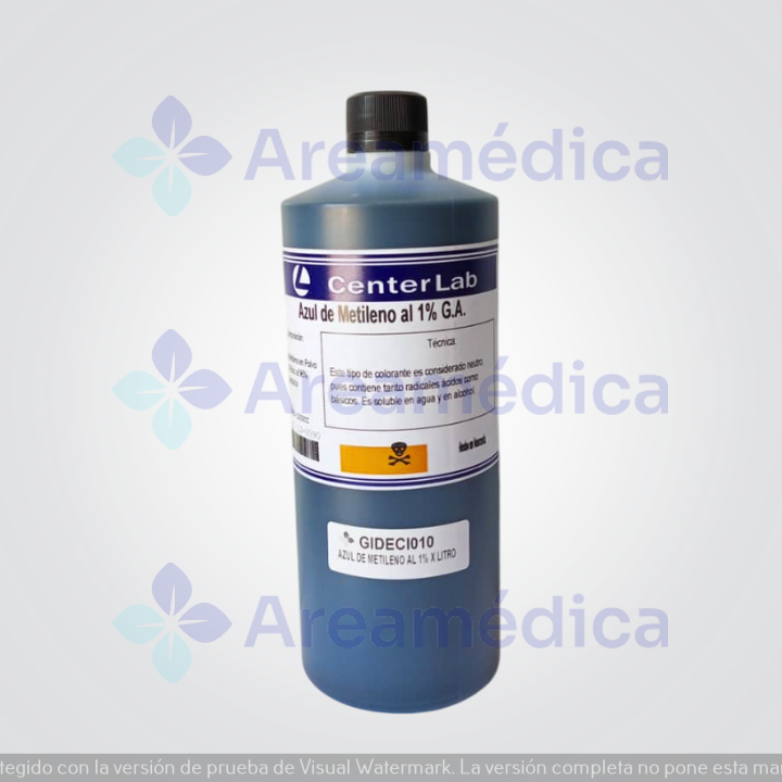 Azul De Metileno Al 1% G.A X 1 Litro En Alcohol Etilico Al 96% Y Agua Destilada