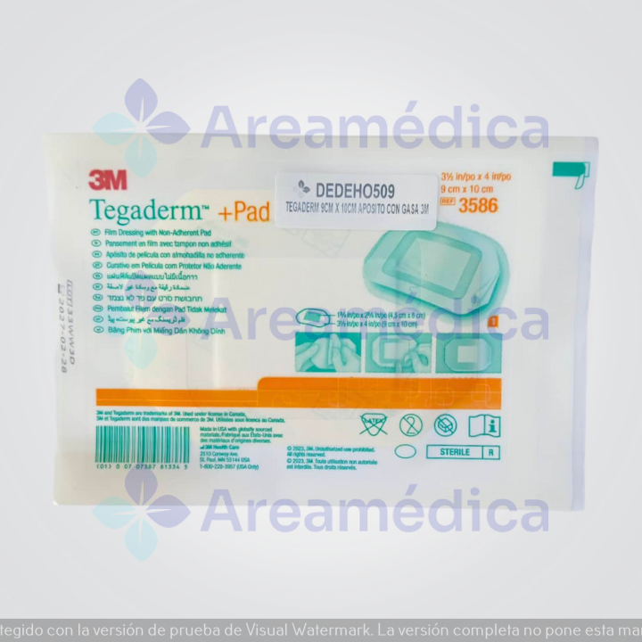 Tegaderm 9CMX10CM Aposito Transparente + PAD 3M