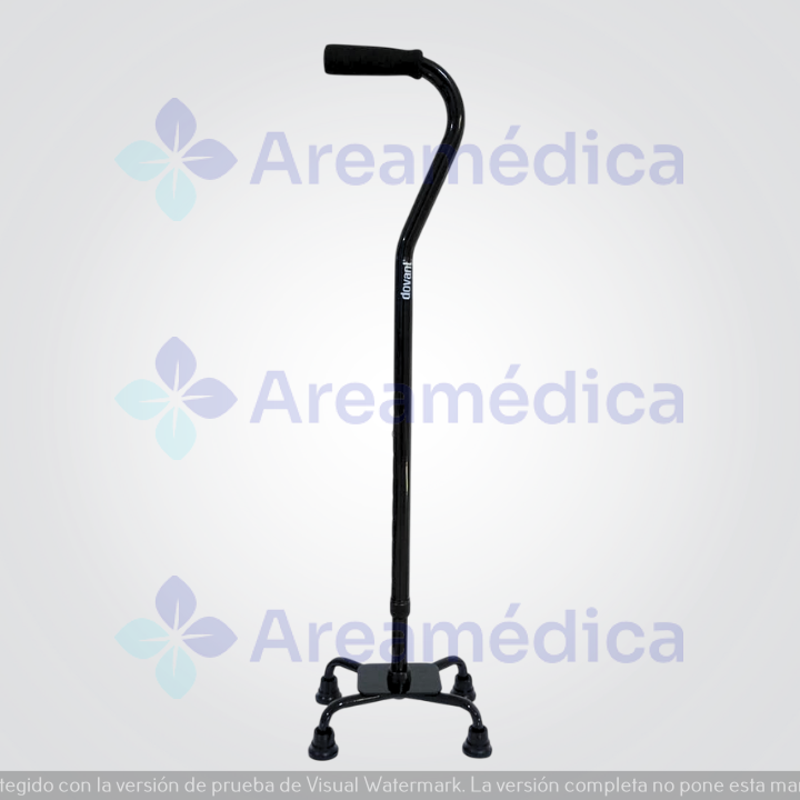 Baston Cuatro Puntos Mango Cuello De Cisne Negro Base Peque&ntilde;a