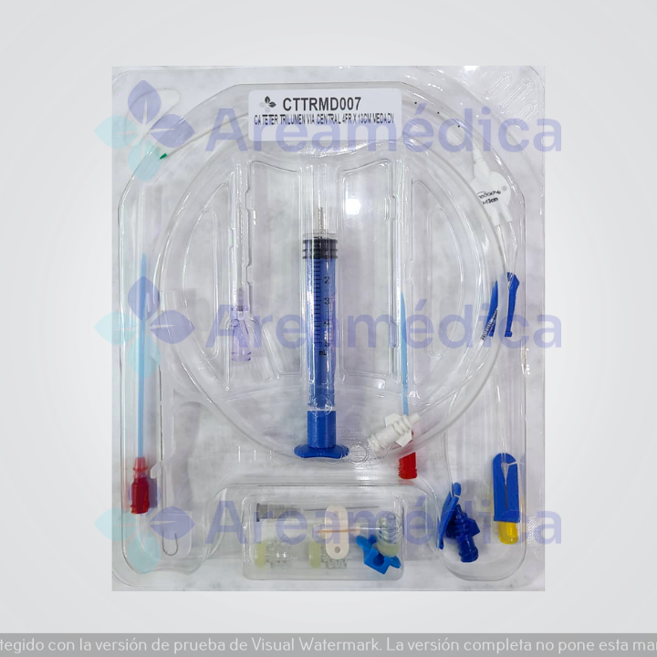 Kit Cateter Trilumen Via Central 4FRX13CM Cateter CVC