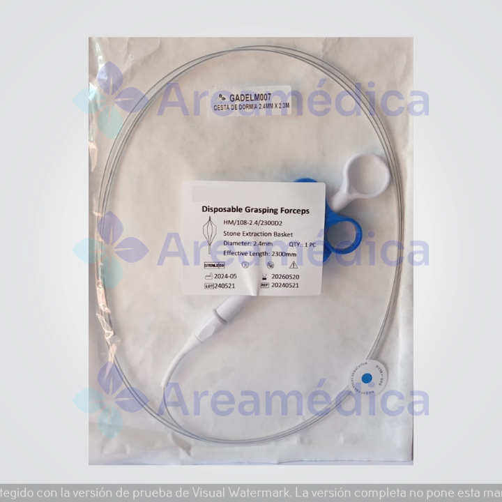Cesta Dormia 2.4MM X 2.3M Para Extraccion De Calculos Biliares Biliar
