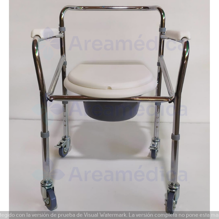 Silla Sanitaria Con Ruedas De Acero Areamedica