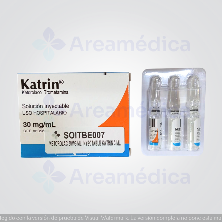 Ketorolac 30MG/ML Inyectable Cajita Por Tres Ampollas 1ML
