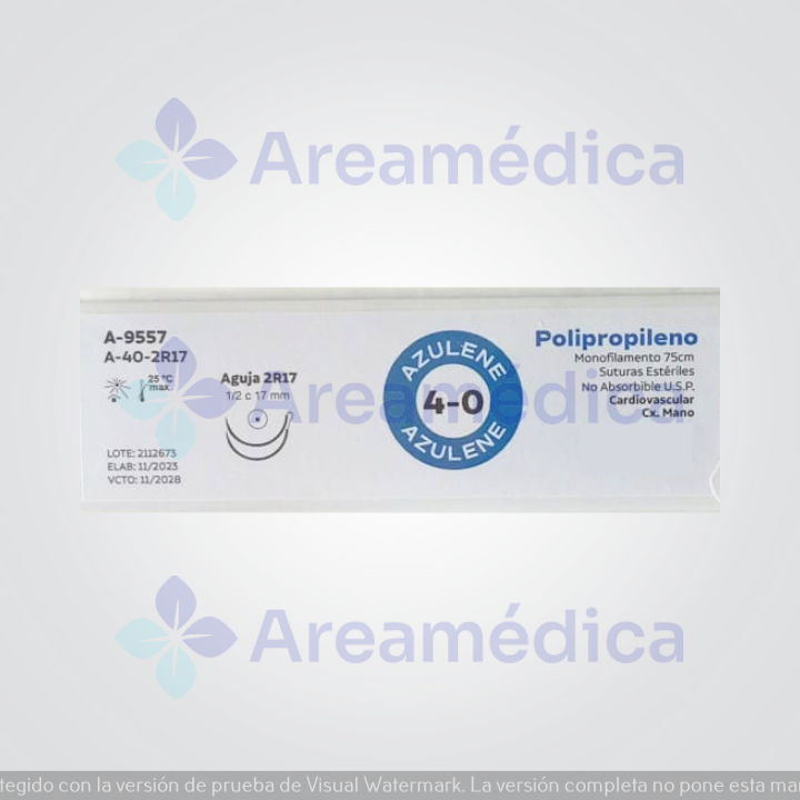 Prolene 4.0 Curva No Cortante 2 Agujas 1/2C 17MM 75CM