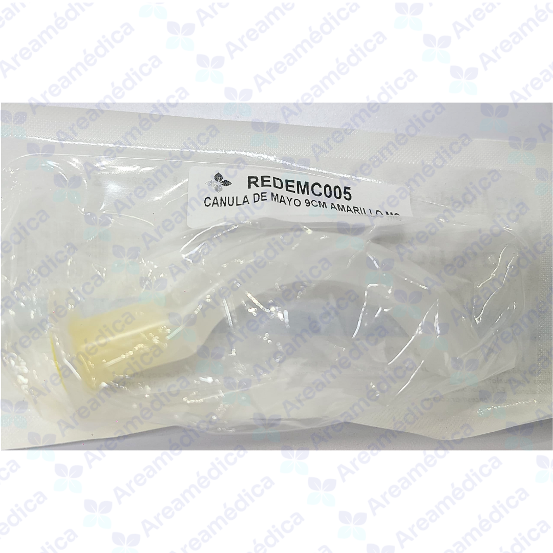 CANULA DE MAYO 9CM AMARILLO TUBO DE GUEDEL 90MM PRECIO X UNIDAD
