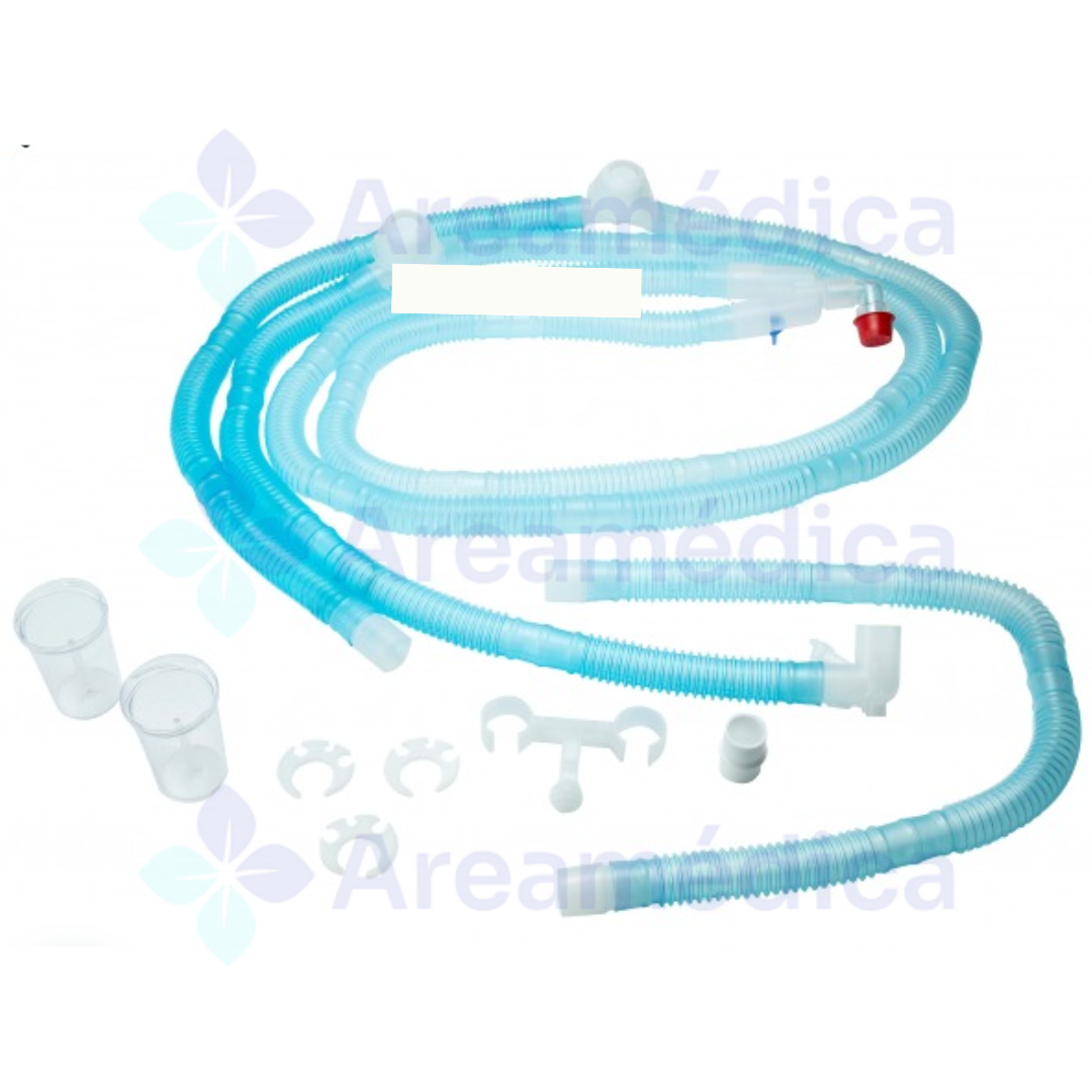 CIRCUITO DE VENTILACION ADULTO DESCARTABLE AZUL HUDSON 1617 DOS TRAMPAS DE AGUA